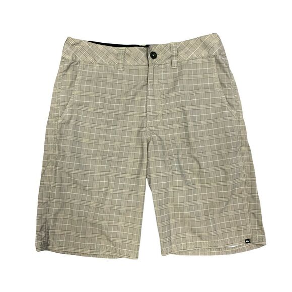 Quiksilver Wet Block Amphibian Shorts Men's Size 31 Plaid 22" Long Land or Sea - Picture 1 of 10